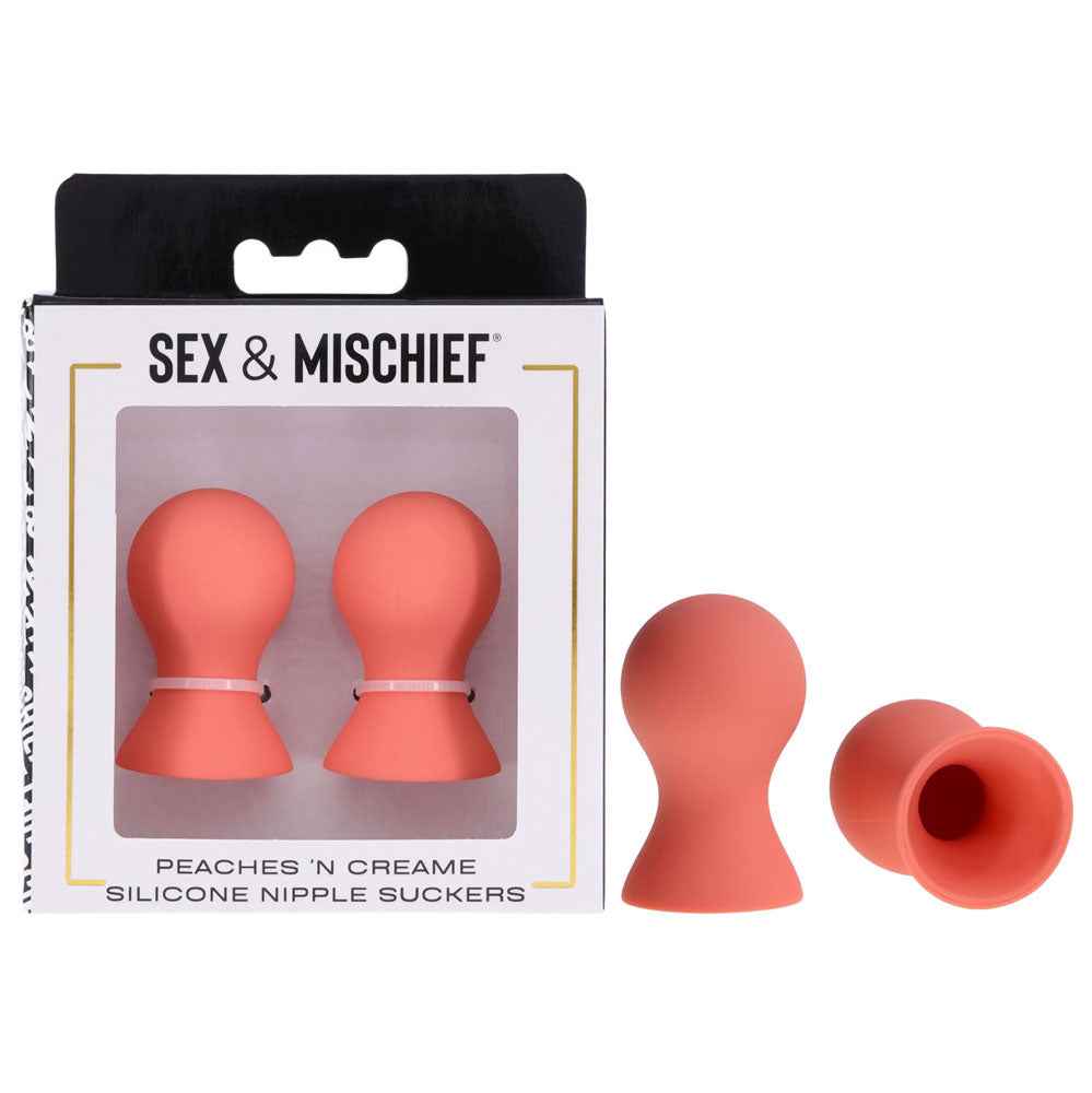 Sex & Mischief Peaches n CreaMe Silicone Nipple Suckers - Peach