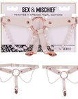 Sex & Mischief Peaches n CreaMe Pearl Garters - Peach/Rose Gold