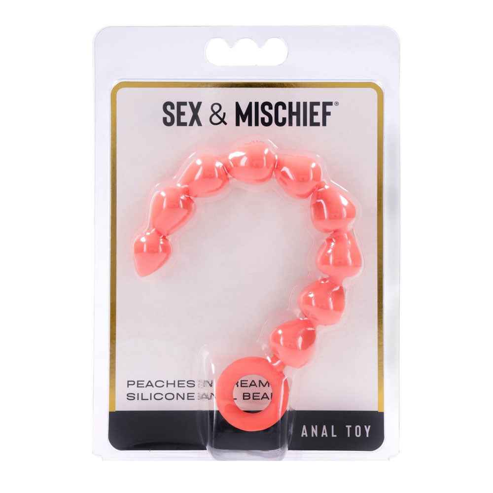 Sex & Mischief Peaches n CreaMe Silicone Anal Beads - Peach