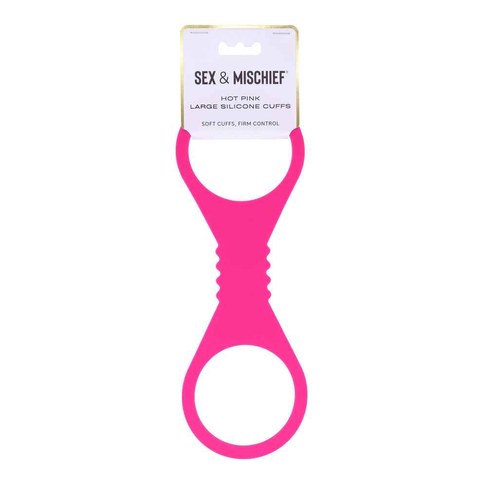 Sex & Mischief Large Hot Pink Silicone Cuffs