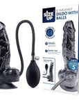 Size Up 6 Inch Inflatable Dildo with Balls - Black
