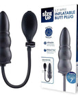Size Up 5.5 Inch Ripple Inflatable Butt Plug - Black