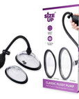 Size Up Classic Pussy Pump with 2 Chambers - Black/Clear