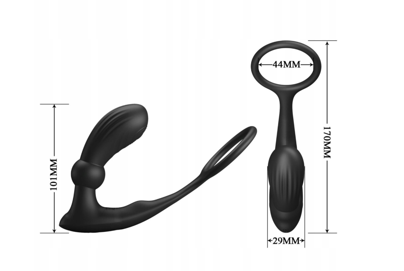 Cock Ring &amp; Vibrating Anal Plug - Warren - Multiple Colours - K. P.