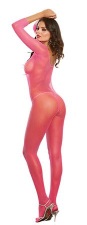 Fishnet Bodystocking - Neon Pink - K. P.