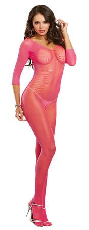 Fishnet Bodystocking - Neon Pink - K. P.