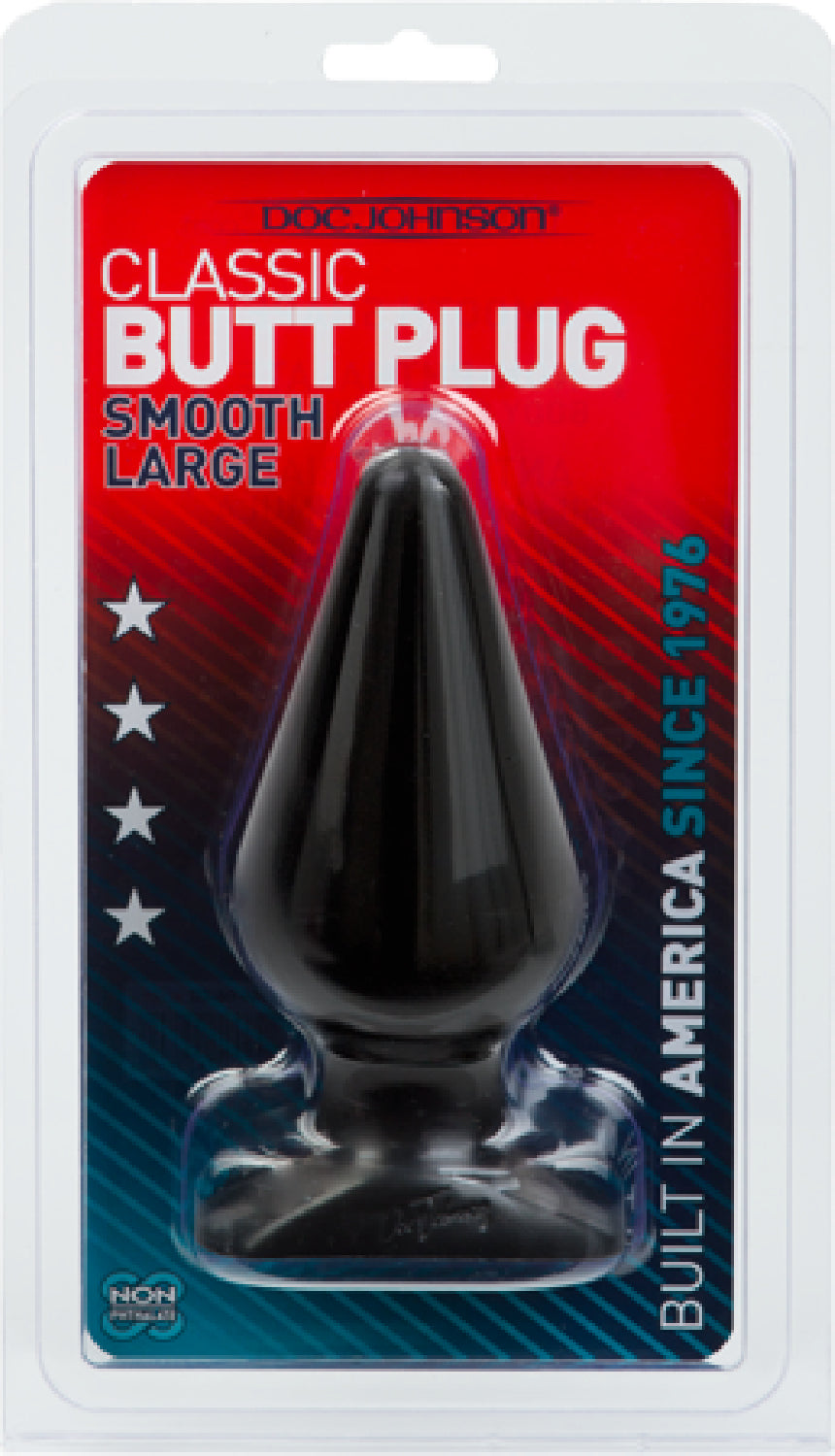 Butt Plug - Smooth Large 6&quot; - Black