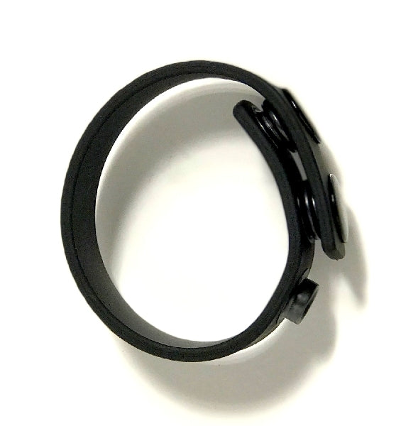 Boneyard Silicone Cock Strap - 3 Snap Ring - Black