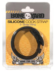 Boneyard Silicone Cock Strap - 3 Snap Ring - Black