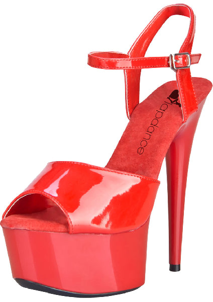 Red Platform Sandal With Quick Release Strap 6" Heel - Size 8 - K. P.