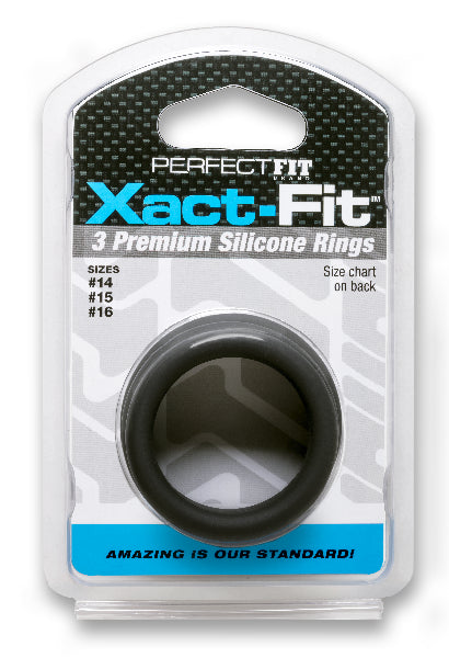 Xact-Fit Silicone Rings Medium 3 Ring Kit - Black
