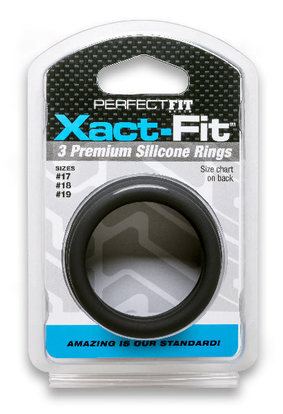 Xact-Fit Silicone Rings Large 3 Ring Kit - Black