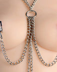 The Master Series - Collar Nipple And Clit Clamp Set - Silver