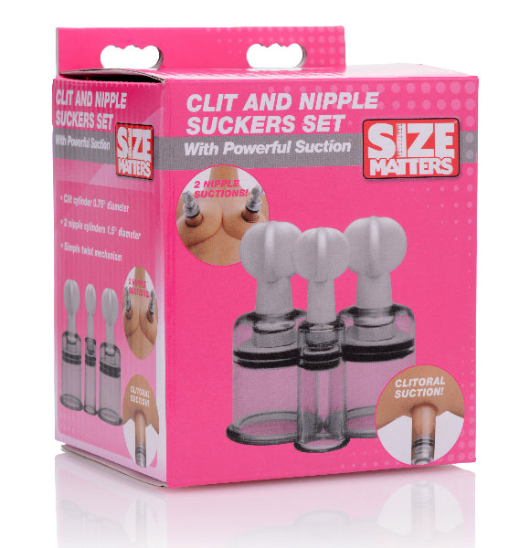 Size Matters - Clit And Nipple Suckers Set - Clear