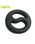 Yin Yang Silicone Cock and Ball Duo Ring - Black