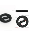 Yin Yang Silicone Cock and Ball Duo Ring - Black