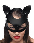 The Master Series - Bad Kitten Leather Cat Mask - Black