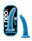 Neo Elite - 7.5" Silicone Dual Density Cock - Neon Blue