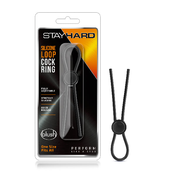Stay Hard - Silicone Loop Cock Ring - Black
