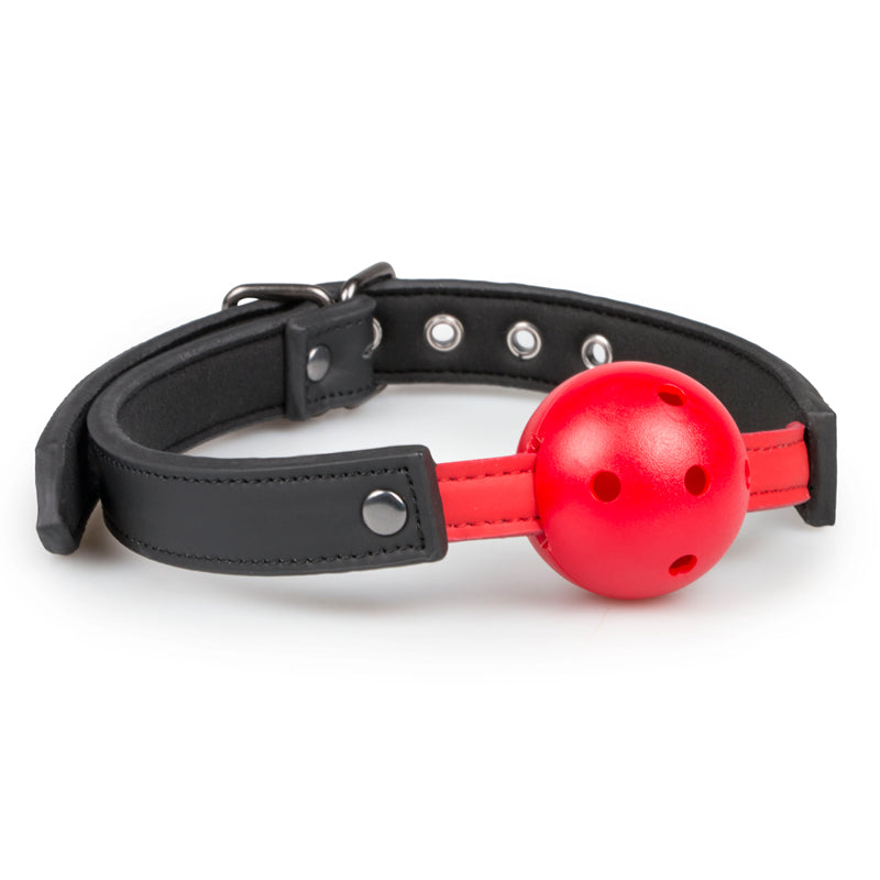 Fetish Collection - Ball Gag With PVC Ball - Black/Red