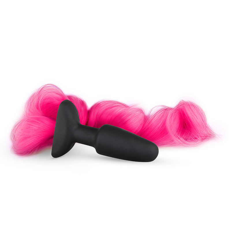 Fetish Collection - Silicone Butt Plug With Tail - Pink - K. P.