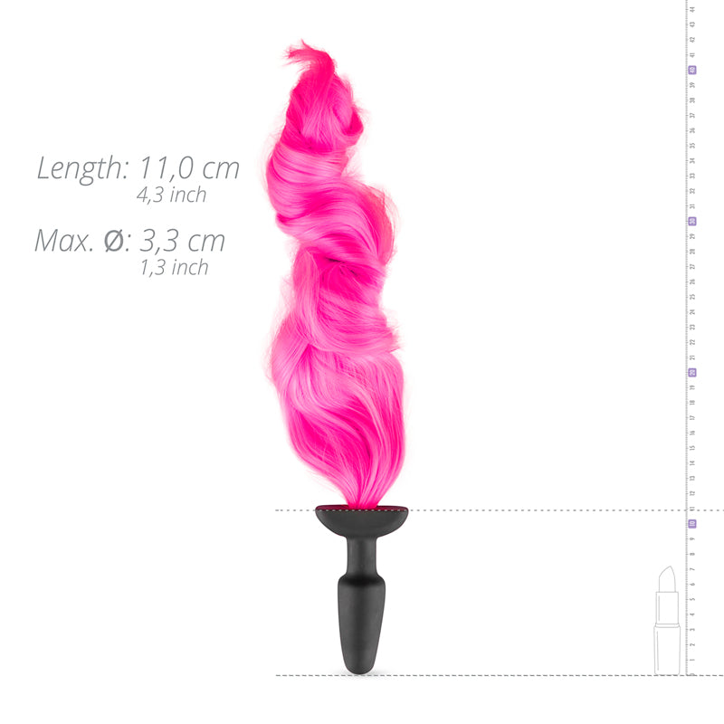 Fetish Collection - Silicone Butt Plug With Tail - Pink - K. P.