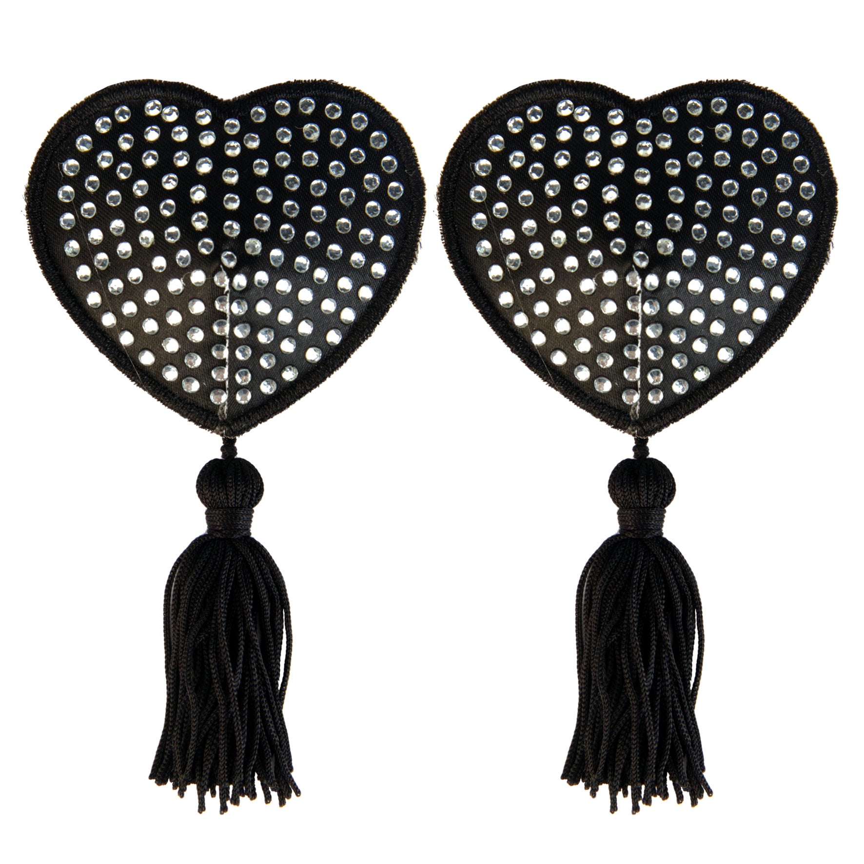 White Satin with White Stone and Tassel Pasties - K. P.