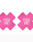 FUCK ME Cross Pattern Nipple Pasties Twin Pack - K. P.