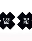 FUCK ME Cross Pattern Nipple Pasties Twin Pack - K. P.