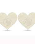 Lace Heart and Flower Nipple Pasties Twin Pack - Nude