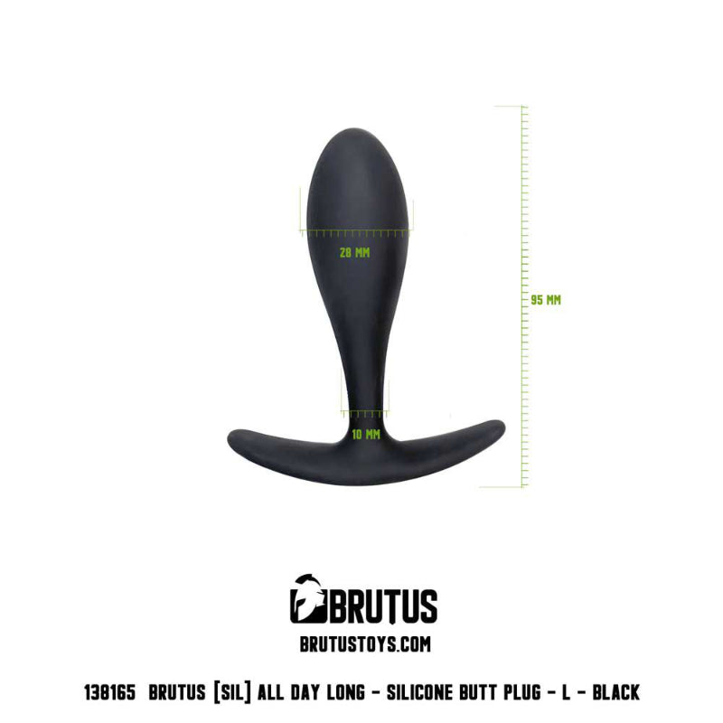 All Day Long Butt Plug - Large - Black - K. P.