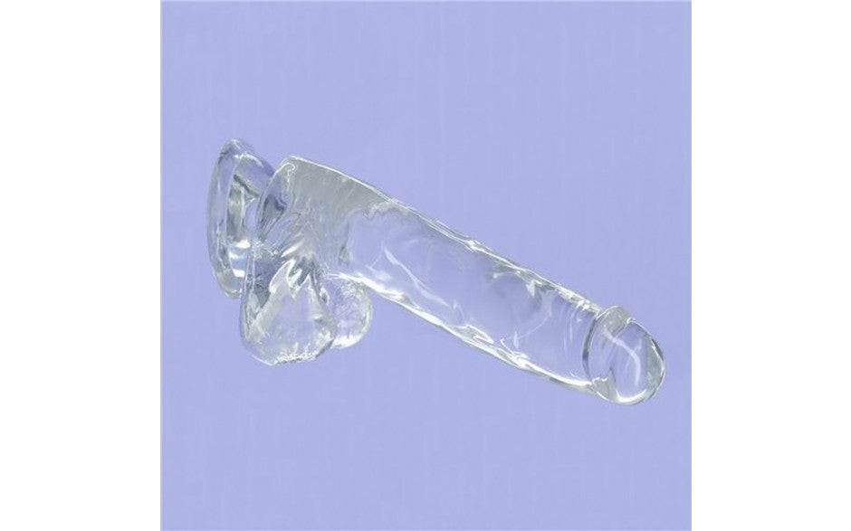 Addiction Crystal - Dildo with Balls 8&quot; - Clear