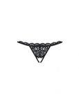 Crotchless Lace Thong - Black