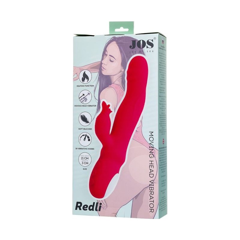 Heating and Rotating Rabbit Tickler - Redli - Red