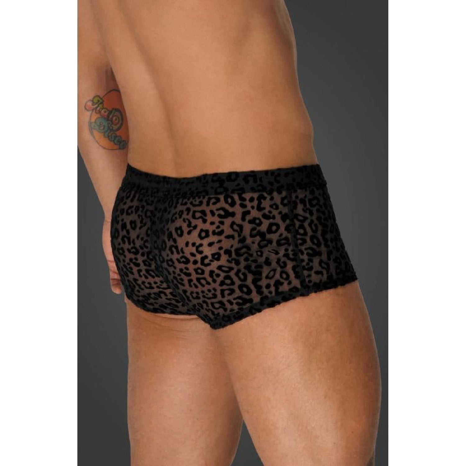 Leopard Flock Short Shorts - Black