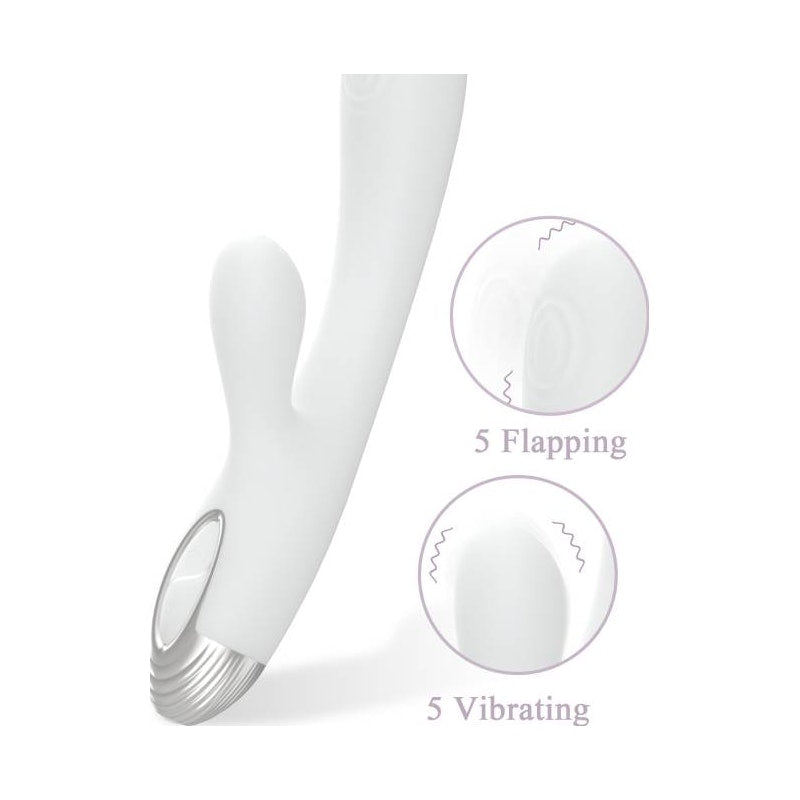 Rabbit and G-Spot Pulsing Vibrator - Pada - White