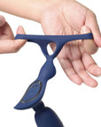 Dual Thrusting Anal Probe with Cockring and Remote - Ring'n'Rear - Blue