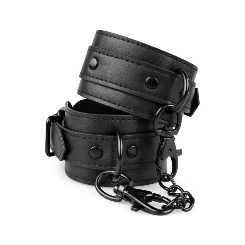 Faux Leather Ankle Cuffs - Black