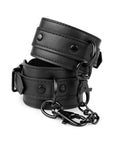 Faux Leather Ankle Cuffs - Black