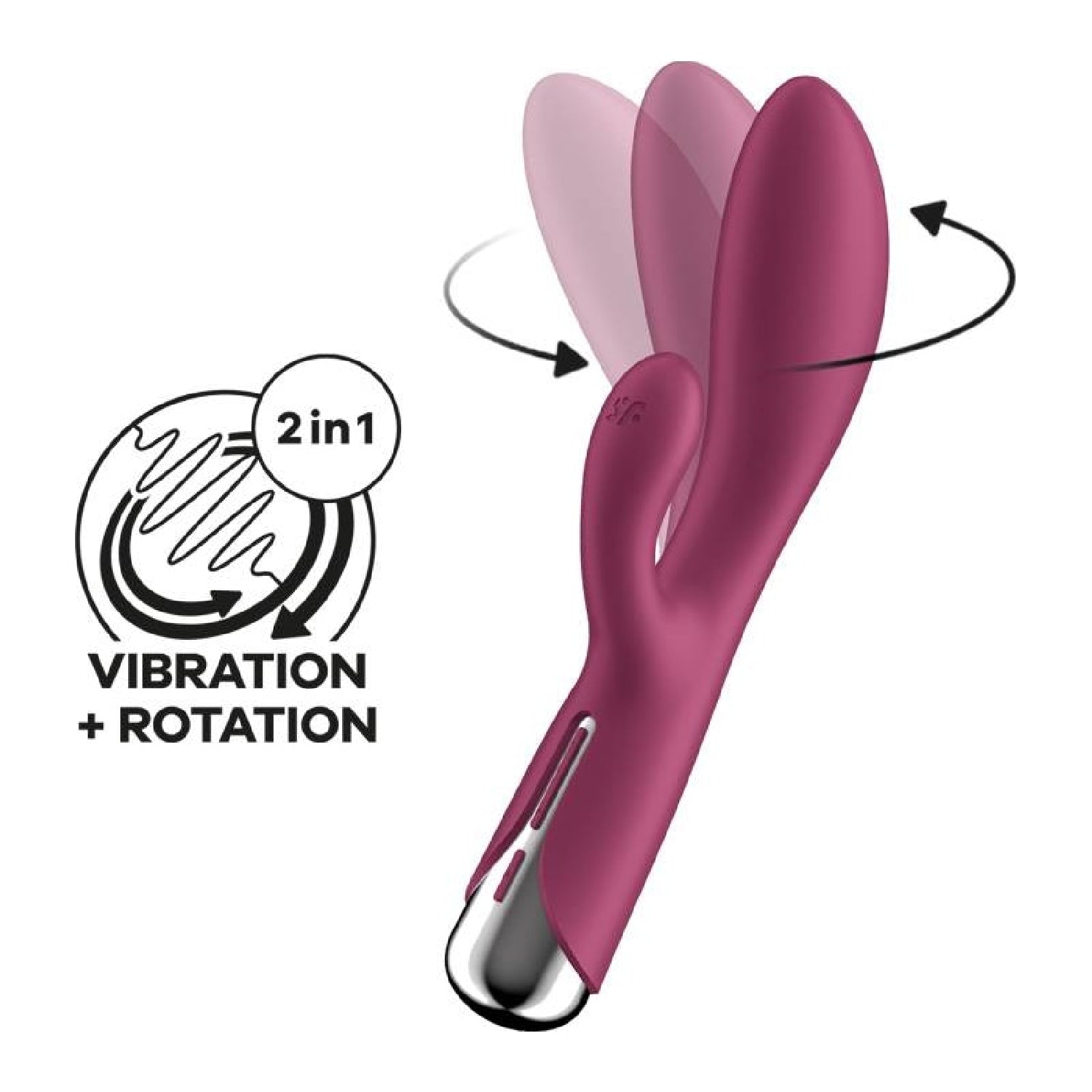 Rotating Vibrator - Spinning Rabbit 1 - Red