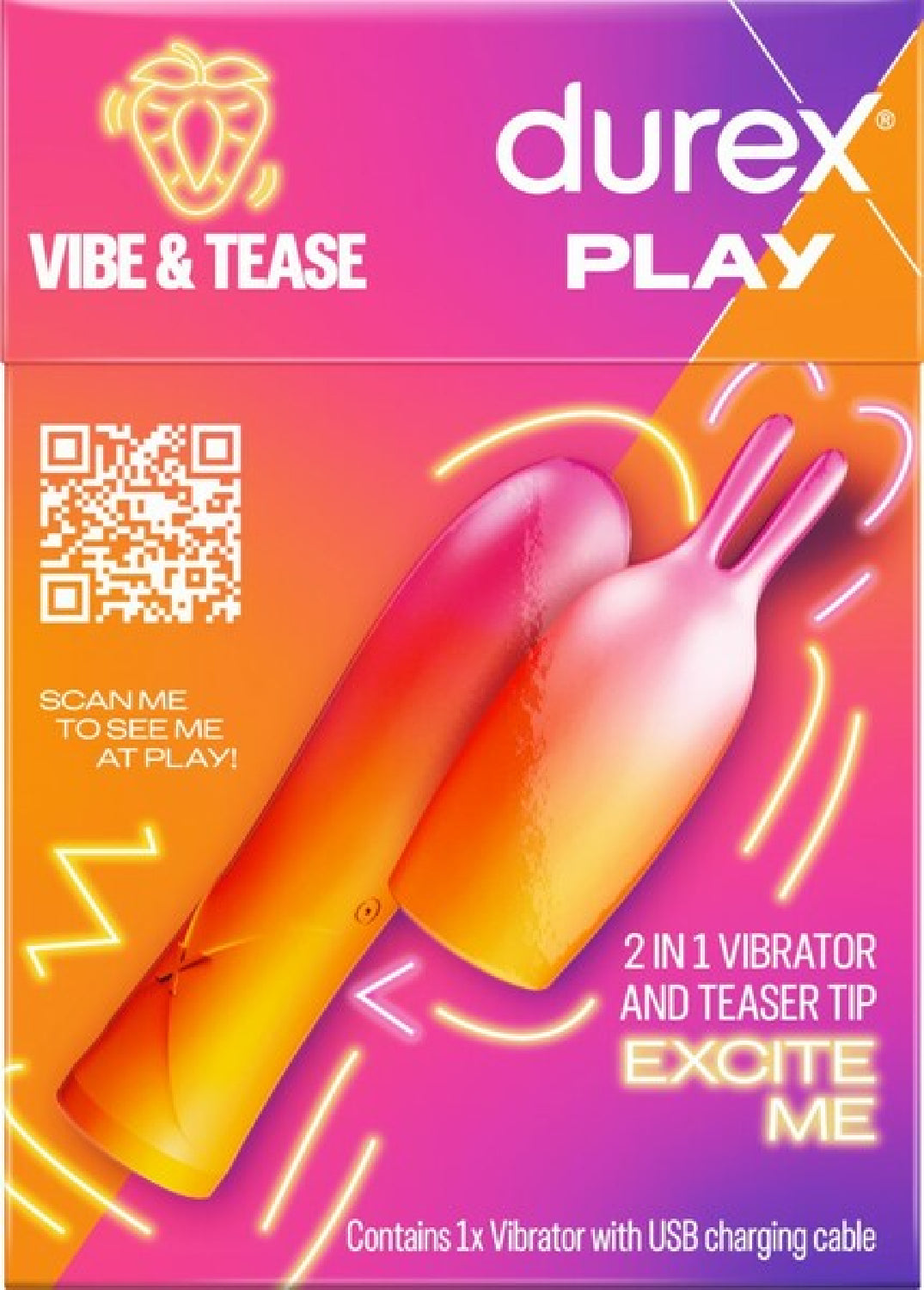 Play Vibe &amp; Tease - 2 In 1 Vibrator &amp; Teaser Tip - Pink