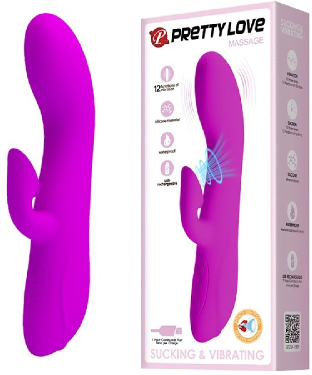 Rabbit Vibrator w/ Suction - Purple - K. P.