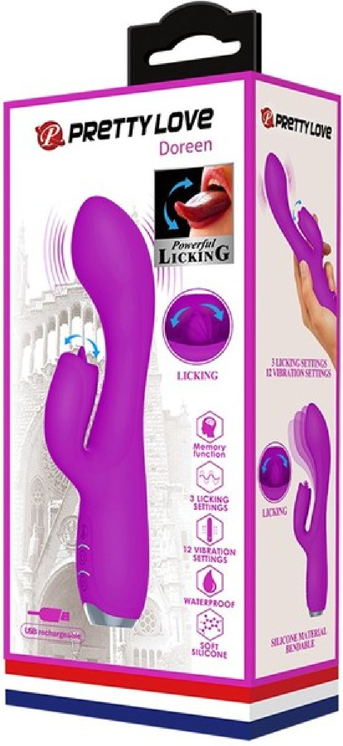 Licking Rabbit Vibrator - Doreen - Purple