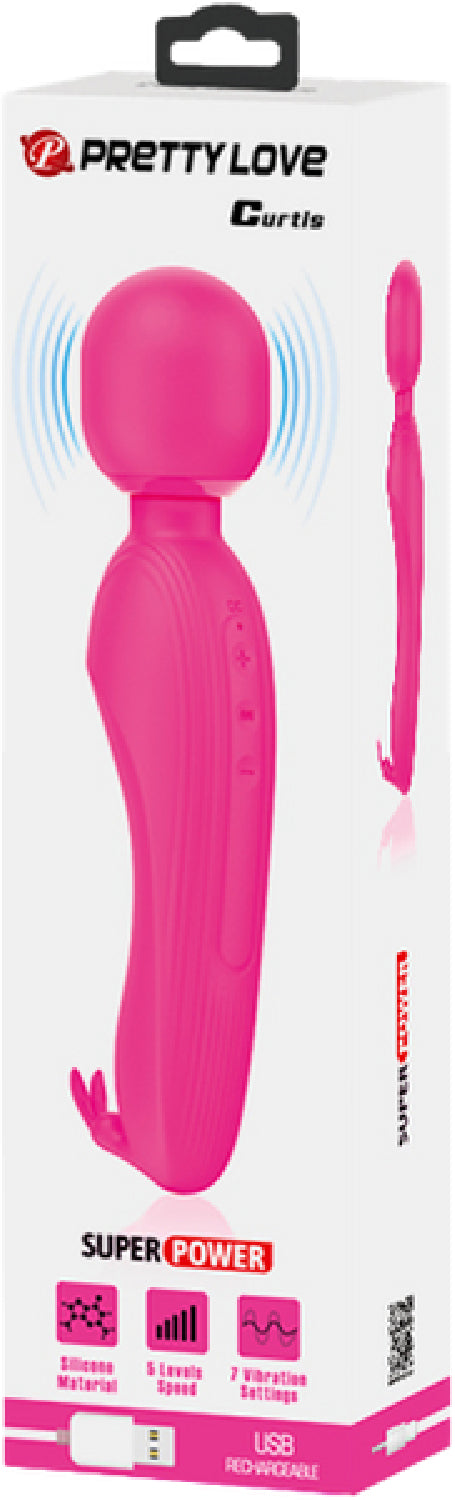 Rechargeable Wand Vibrator - Curtis - Pink