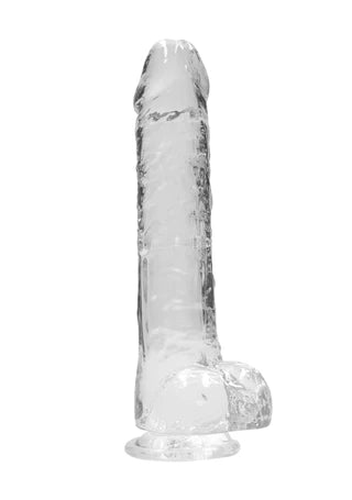 Realrock Crystal Clear - Realistic Dildo With Balls 10" / 25.4 cm - Transparent - K. P.