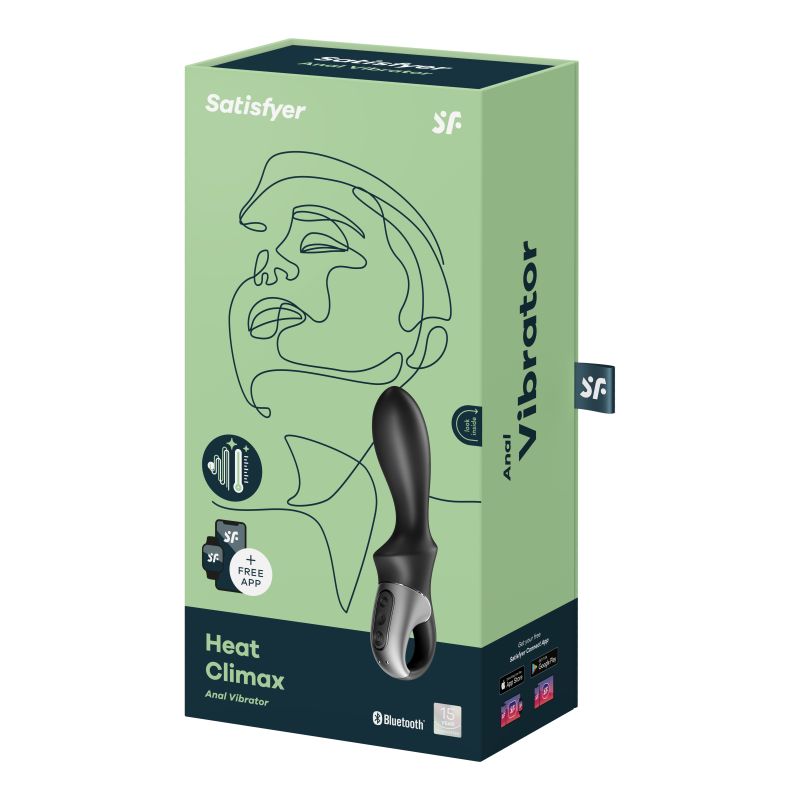 Warming Connect App Anal Vibrator - Heat Climax - Black