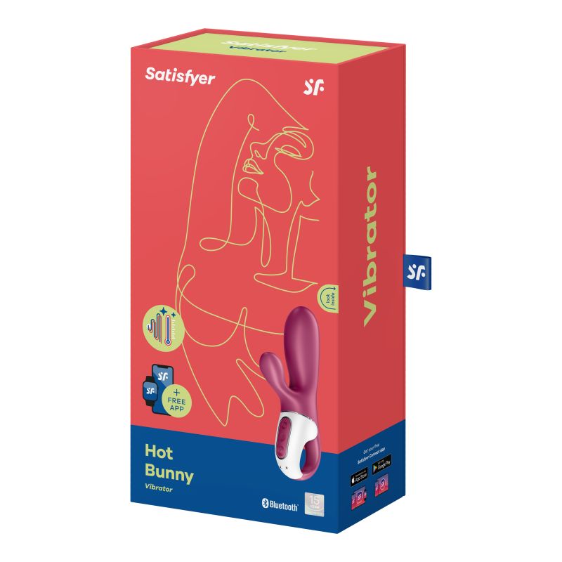 Warming Connect App Vibrator - Hot Bunny - Burgundy