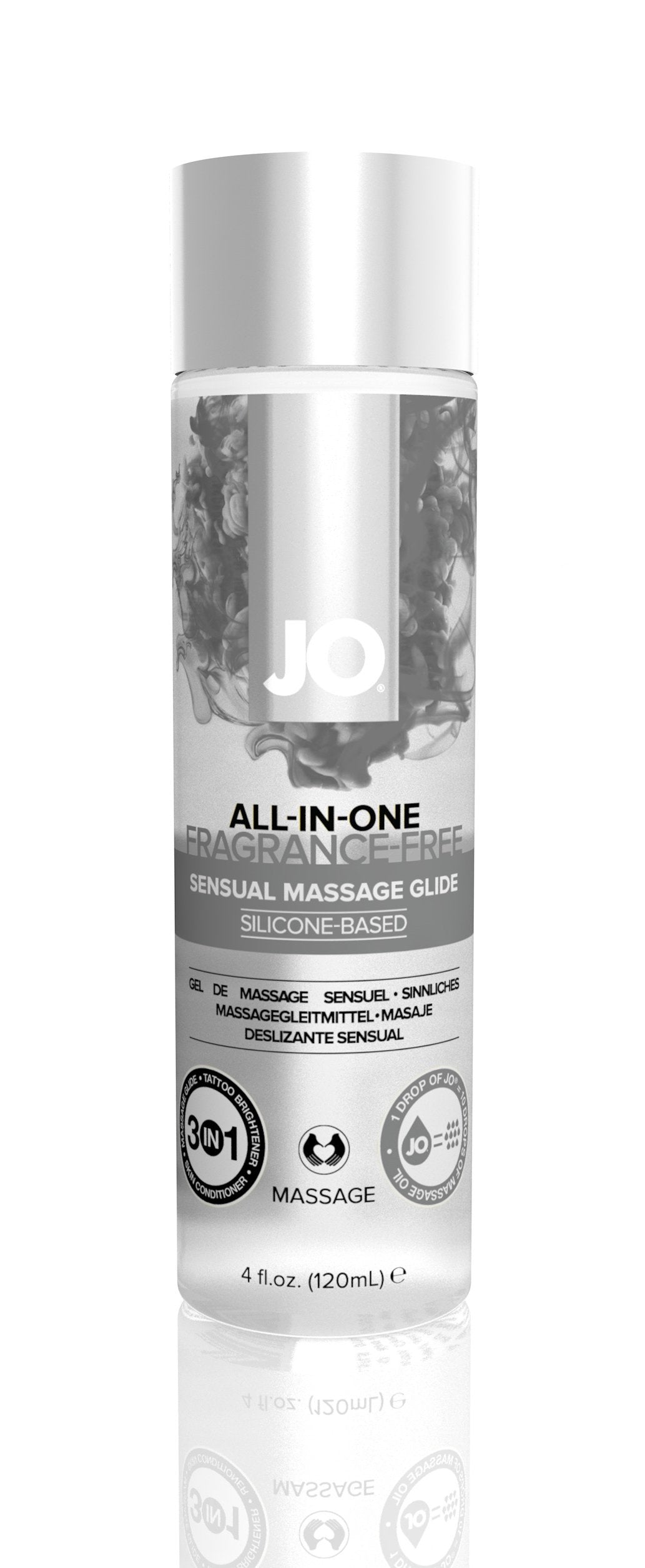 JO Massage Glide Unscented Silicone Lubricant 4 Oz / 120 ml