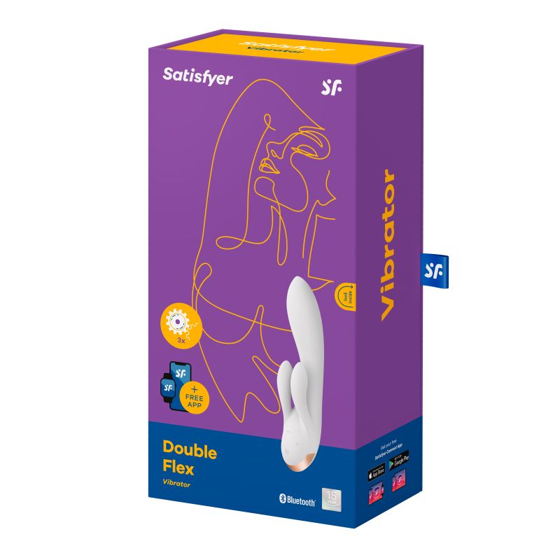 Connect App Rabbit Vibrator - Double Flex - White
