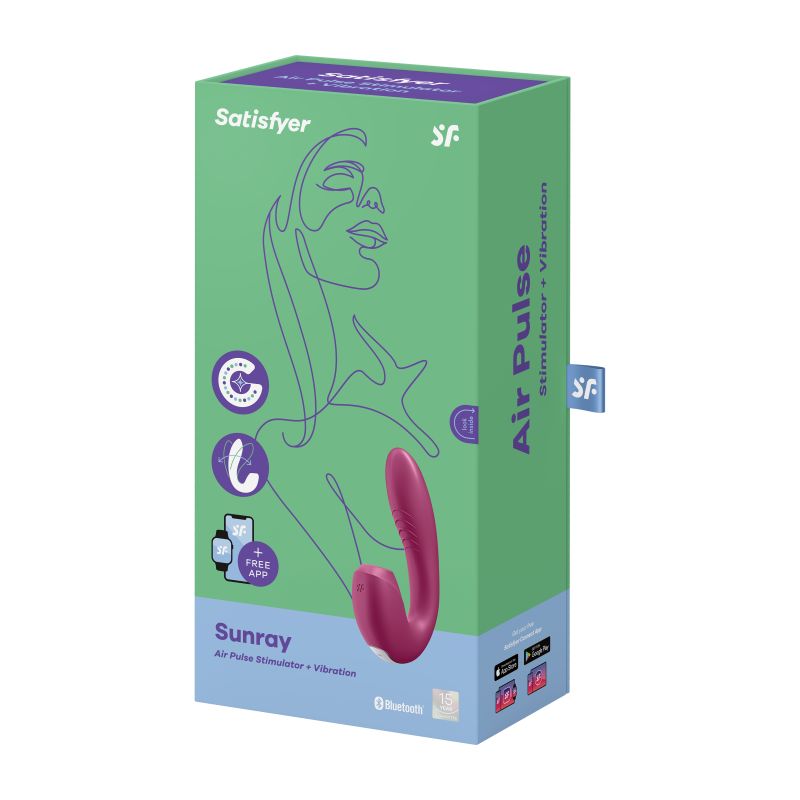 Connect App Air Pulse Stimulator + Vibration - Sunray - Berry